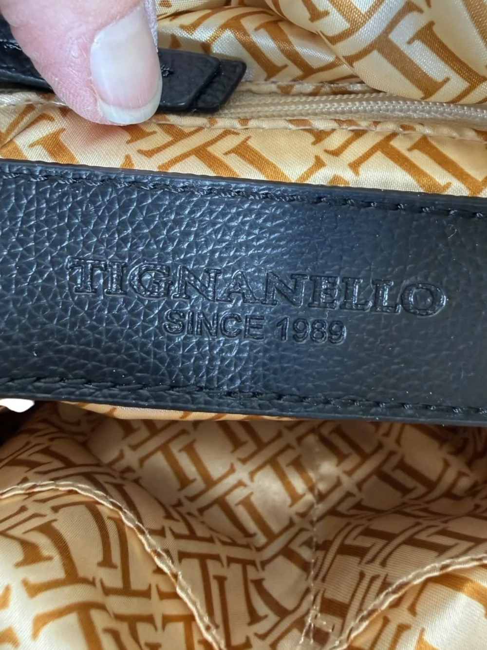 Tignanello‎ Black Pebbled Leather Bag